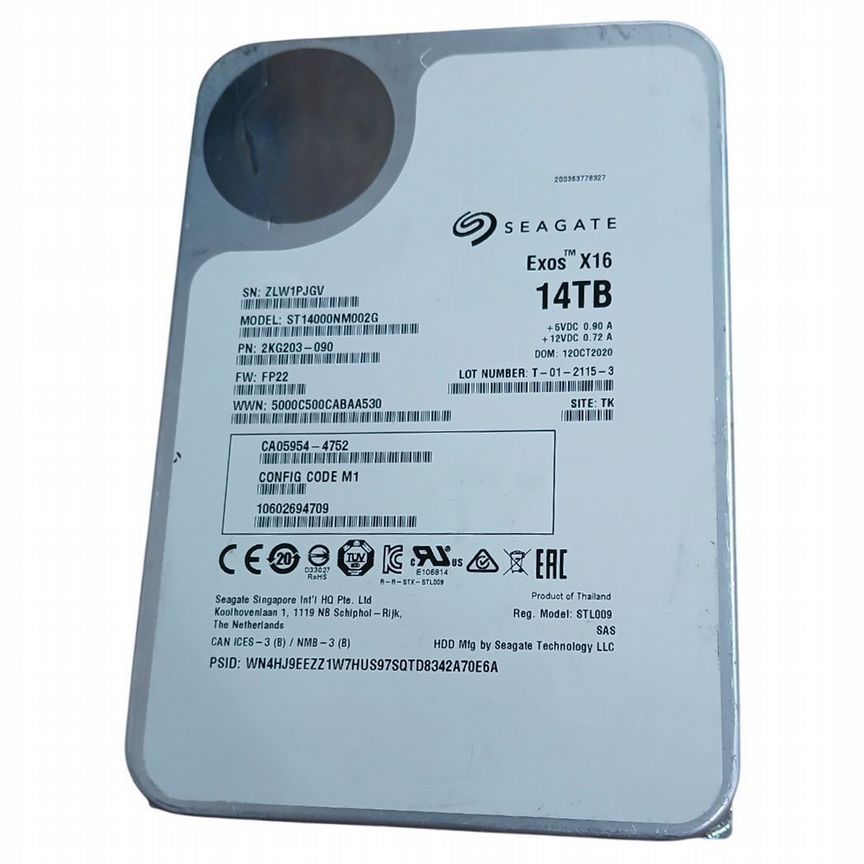 [CA05954-4752] Жесткий Диск Seagate 2kg203-090 14tb Sas 3,5" Hdd