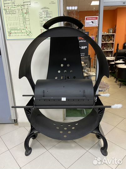 Мангал коптильня с крышей