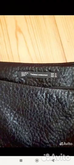 Кожаная юбка мини 44