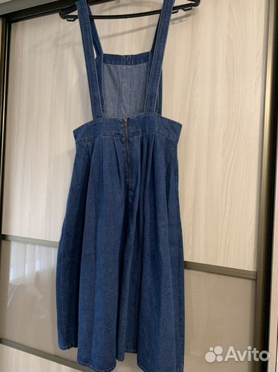 Джинсовый комбинезон, платье