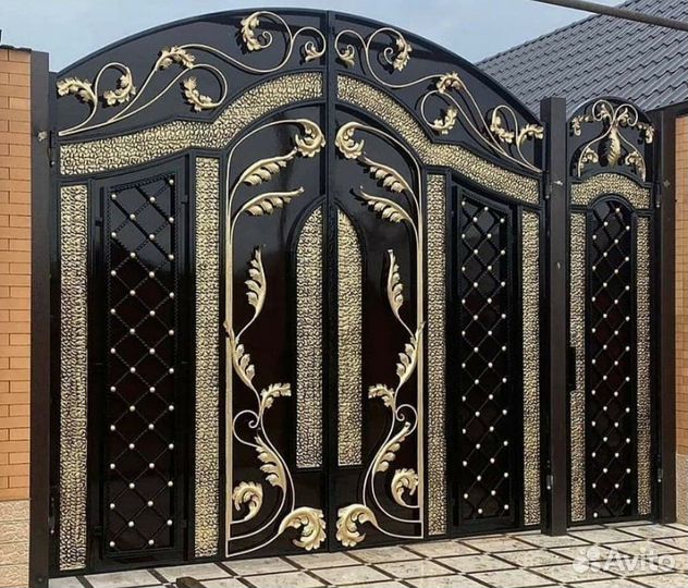 Кованные ворота люкс