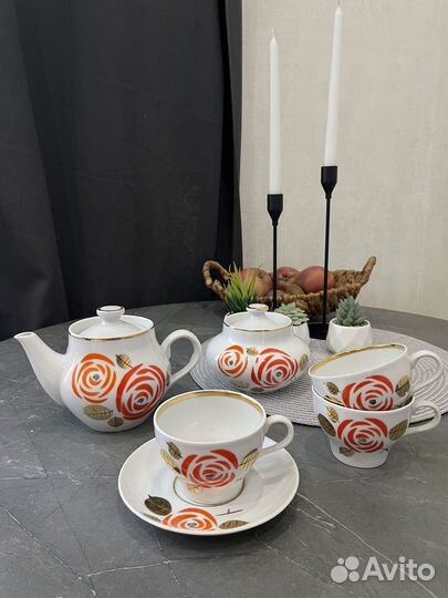 Сервиз чайный фарфор СССР барановка