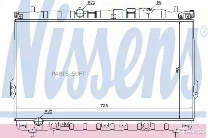 Радиатор охлаждения двс hyundai trajet (1999) 2.0