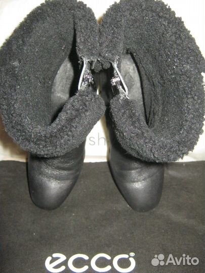 38 ecco ботильоны сапоги кожаные утепленные женск