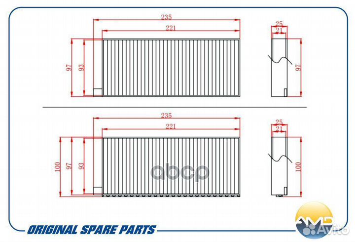 Фильтр салона 2 шт. к/кт. ssangyong Actyon 20