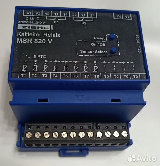 MSR 820 V - PTC-резисторное реле. 8 цепей контроля