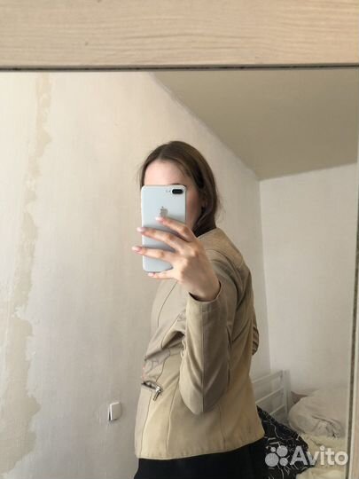 Кожаная ветровка женская 46 размер, Италия