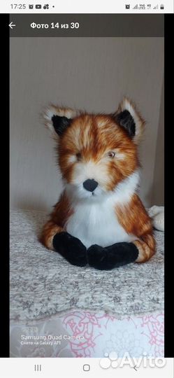 Большая мягкая лиса ручной работы