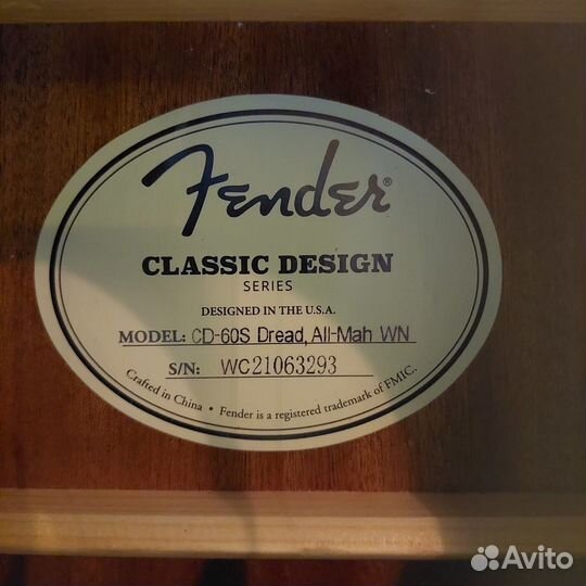 Акустическая гитара Fender CD-60S