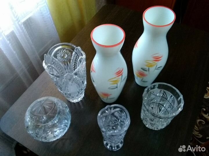 Ваза для цветов хрустальная СССР