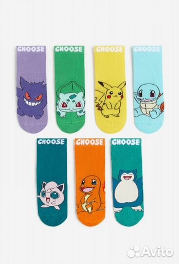 Носки hm 7 пар, Pokémon, покемон