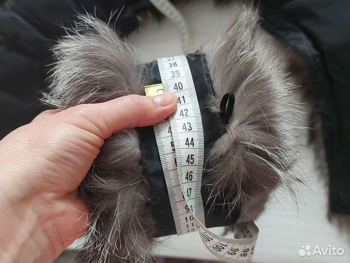 Меховой воротник и манжеты. Чернобурка