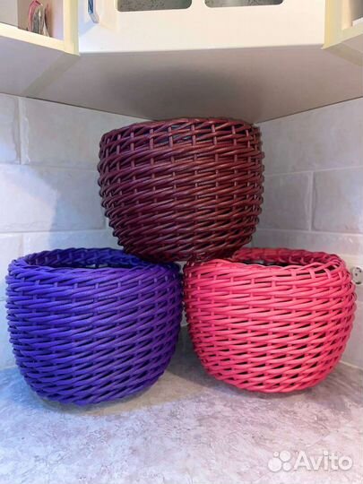 Кашпо плетеное
