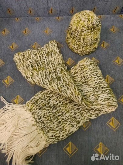 Комплект шапка+длинный шарф на девочку