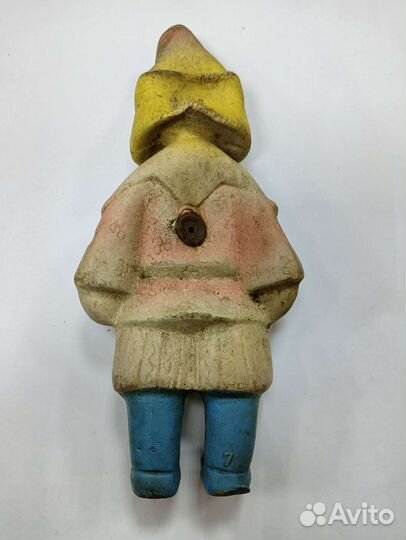Старинная резиновая игрушка петрушка