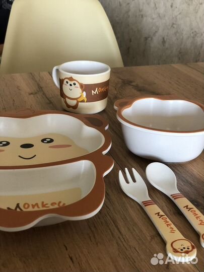 Набор детской эко-посуды (из бамбука)