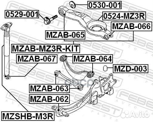 Отбойник заднего амортизатора MZD-003 Febest