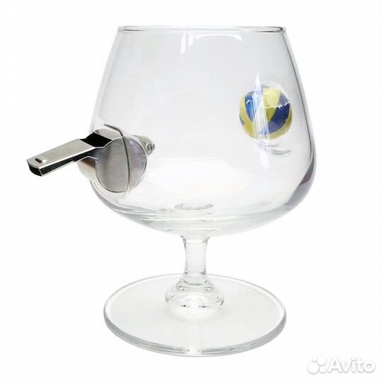 Бокал Снифтер с волейбольным мячом и судейским сви