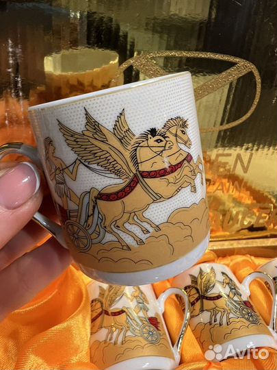 Кофейный сервиз yamasen с позолотой