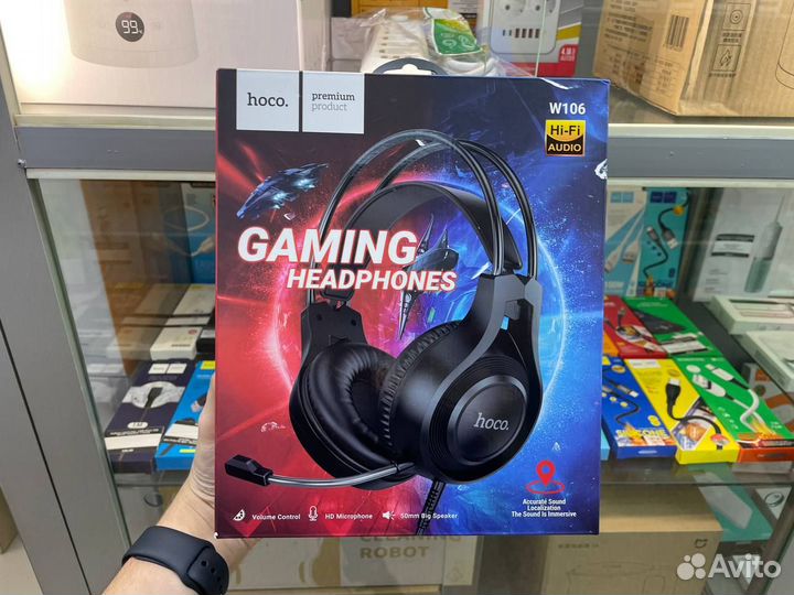Игровые наушники с микрофоном Hoco w106 (Новые)