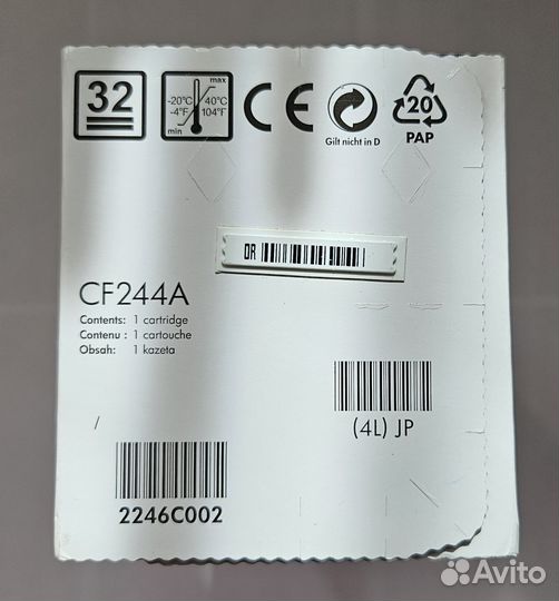 Новый картридж HP 44A (CF244A) черный