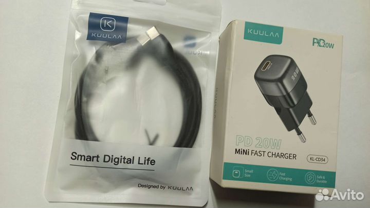 Зарядное устройство 20w с кабелем, kuulaa