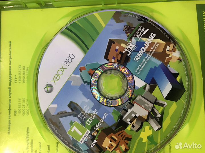 Minecraft xbox 360 диск лицензия
