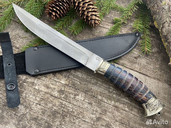 Нож Казачий Пластун из дамасской стали