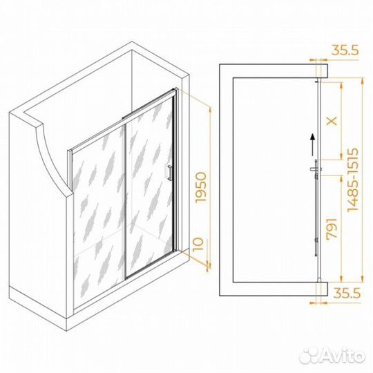 Душевая дверь RGW Passage PA-017 150 матовая