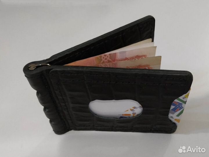 Зажим для денег натуральная кожа
