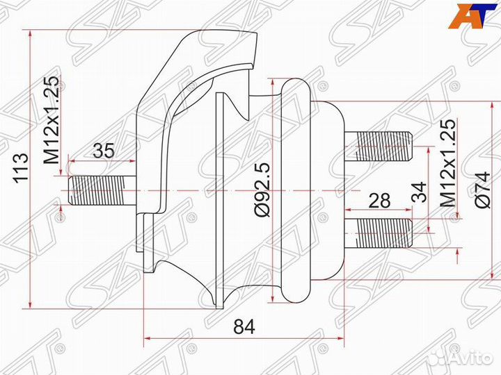 Подушка двигателя FR toyota mark2,verossa 1GFE 00