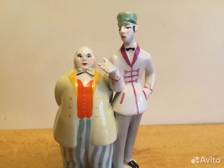 Статуэтка « Толстый и Тонкий» Фарфор 60х СССР Киев