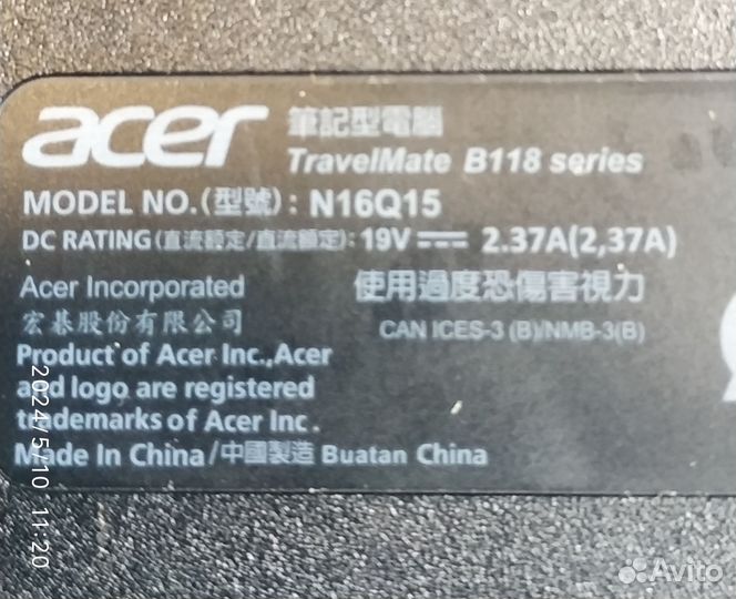 Нетбук Acer travelmate B118