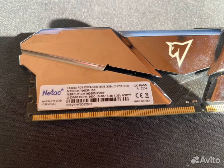 Оперативная память 16Gb DDR4 3600MHz Netac Shadow