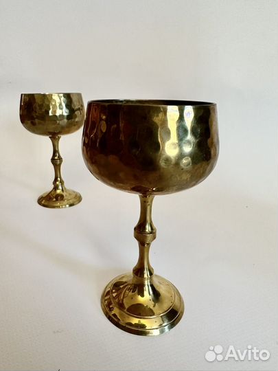 Набор графин и рюмки из латуни мельхиора