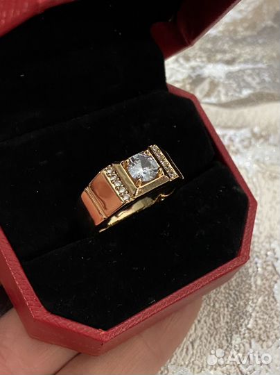 Кольцо перстень позолота