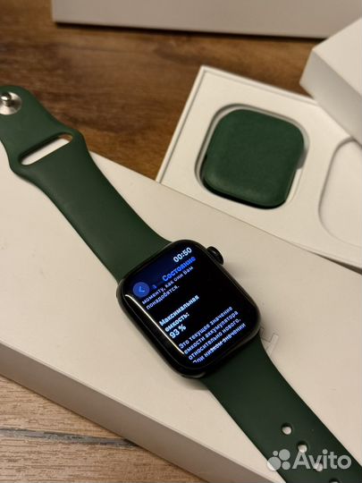 Apple Watch 7 41mm green (Комплект/ Акб 93%)