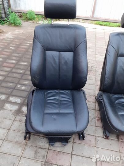 Салон сиденья электро черная кожа бмв е39
