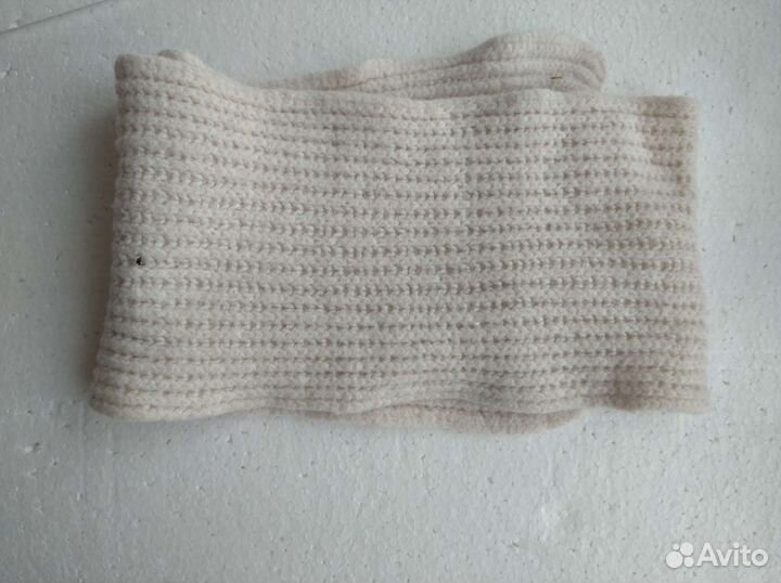 Шарф шерстяной белый черный цветной унисекс