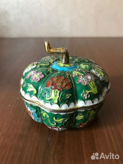 Винтажная шкатулка клуазоне