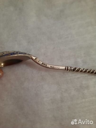 Ложка в эмалях 84 серебро