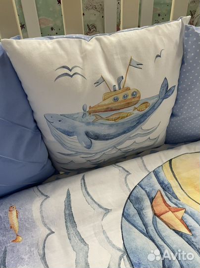 Комплект в кроватку, подушки бортик