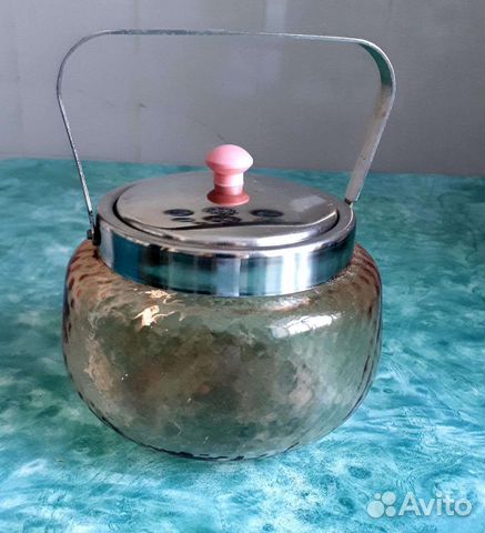 Новая сахарница цветное стекло СССР
