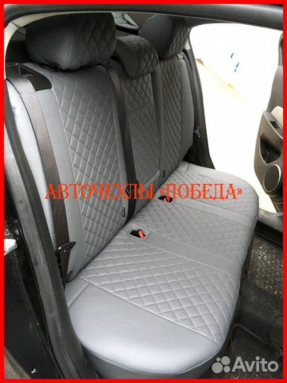 Чехлы Chevrolet Cruze из экокожи серые Ромб