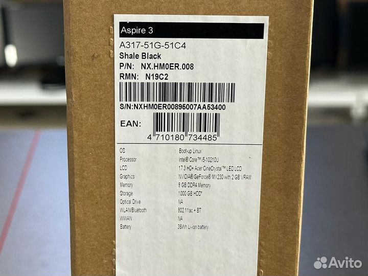 Ноутбук acer core i5-10/MX 230