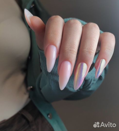 Маникюр гель лак наращивание