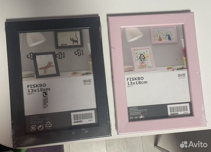 Рамка для фотографий IKEA розовая и черная