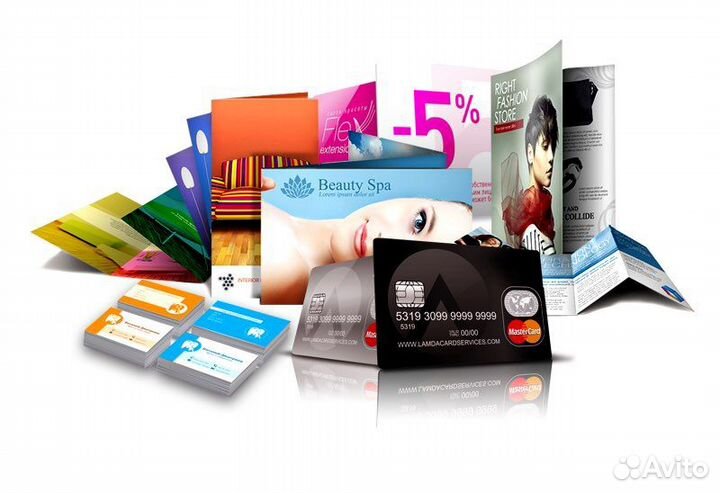 Печать меню, визиток, флаеров, буклетов, наклеек