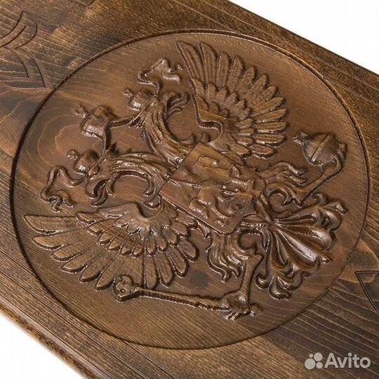 Нарды и шашки резные Герб России 62 х 64 см бук Армения 62696