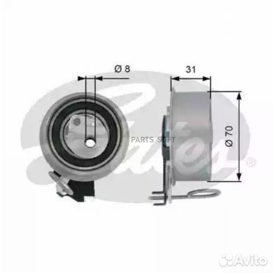 Gates T43135 Ролик натяжителя ремня грм 7784-21111
